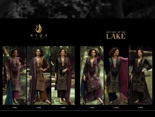Aiqa The Lady of the Lake Viscose Velvet Wholesale Heavy Embroidery Winter Collection - Image 8