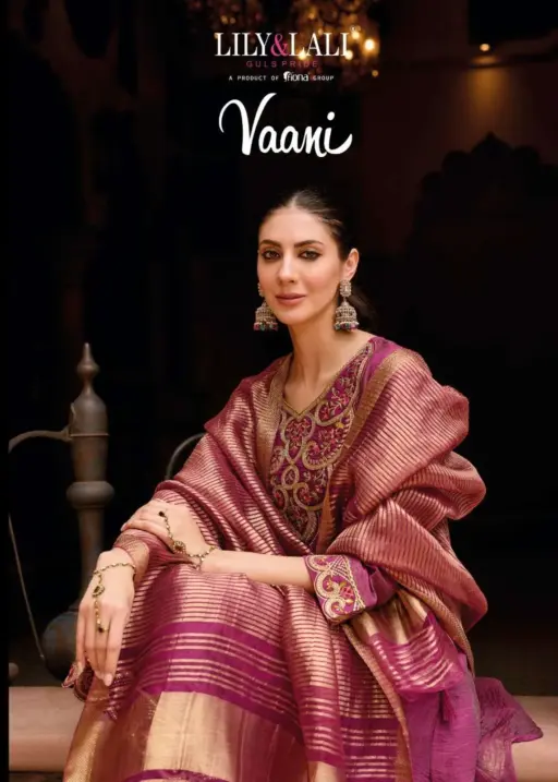 Lily And Lali Vaani Silk Embroidery and Handwork Wholesale Kurti Pant Dupatta Collection
