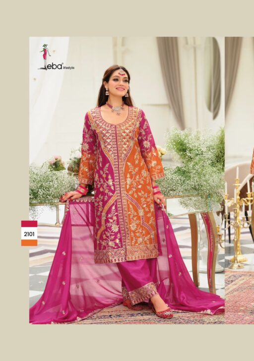 Eba Lifestyle Vibara Heavy Chinon Wholesale Designer Readymade Suit Collection - Image 3