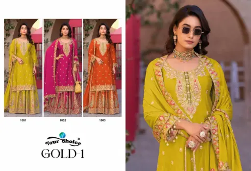 Your Choice Gold Vol 1 Chinon Wholesale Designer Salwar Kameez Collection - Image 4