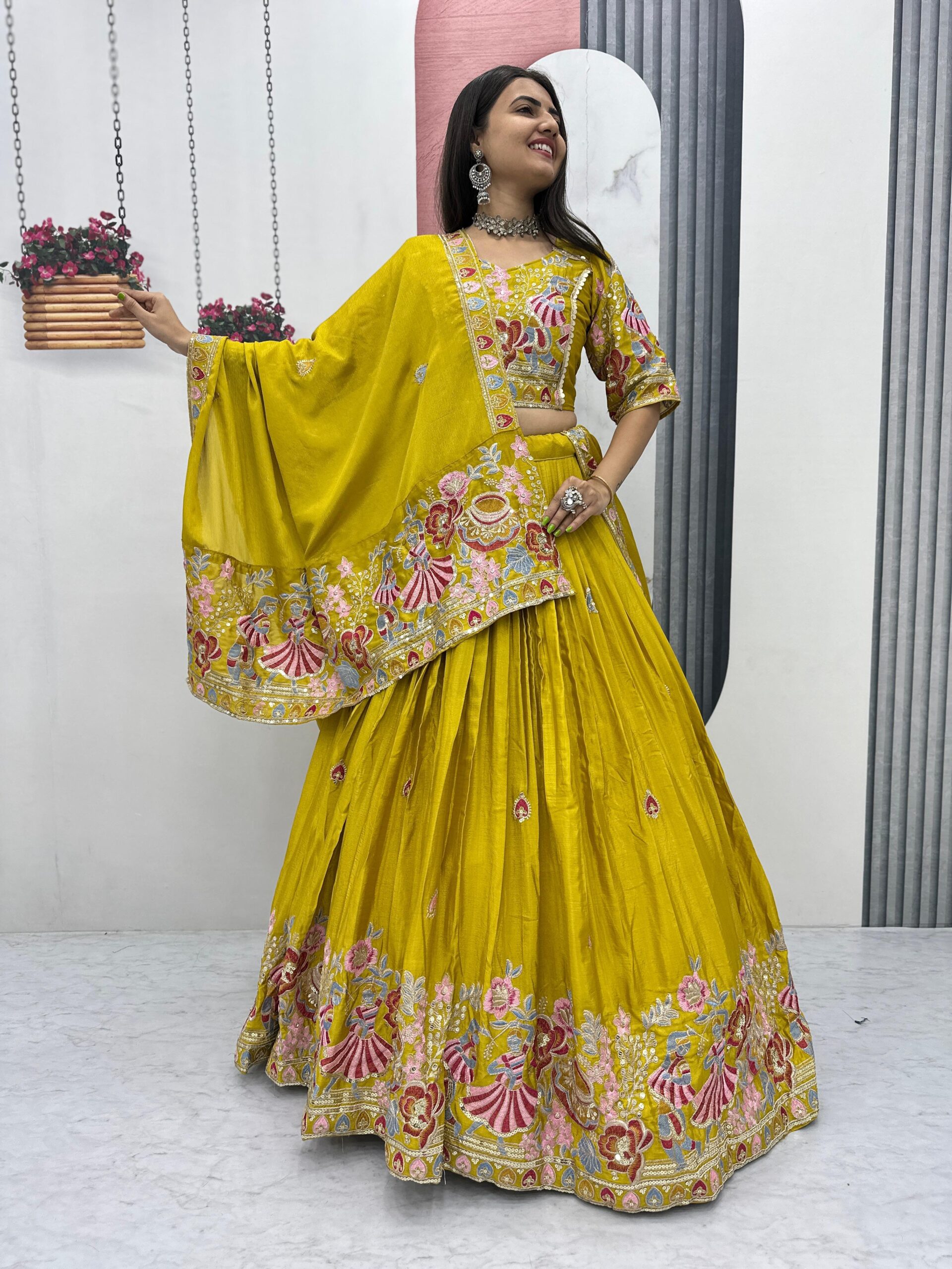 Rama Export 289-B Chinon Heavy Embroidery Wholesale Lehenga Choli Collection - Image 4