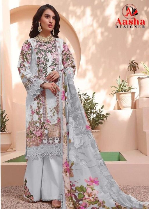 Aasha Designer Design No - 1004 AB Cotton Print Wholesale Pakistani Suit Collection