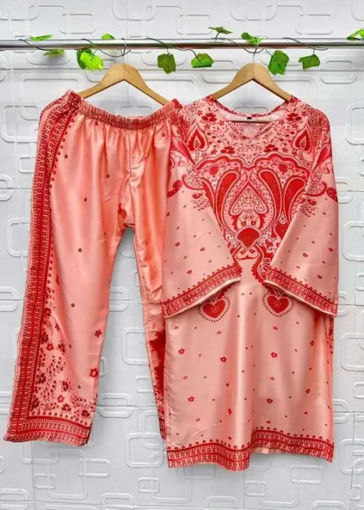 Aasha Designer Modal Satin Print Readymade Co-ord Set