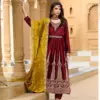 Four Dots Anarkali Viscose Makhmali Velvet Work Wholesale Winter Wear Suits Collection