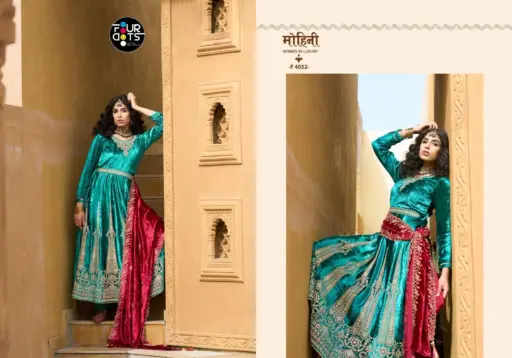 Four Dots Anarkali Viscose Makhmali Velvet Work Wholesale Winter Wear Suits Collection