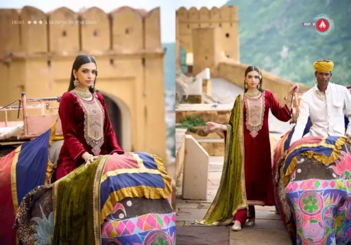 Fourdots Iconblast Viscos Makhmali Velvet Wholesale Winter Suit Collection