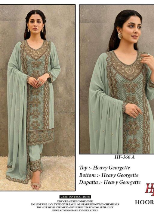 Hoor Tex Design No-366 A-d Heavy Georgette Wholesale Pakistani Suit Collection