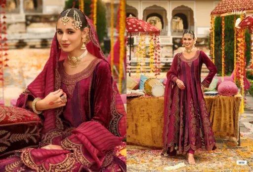 Ibiza Anarkali Vol 2 Viscose Velvet Embroidery Work Wholesale Winter Wear Suit Collection