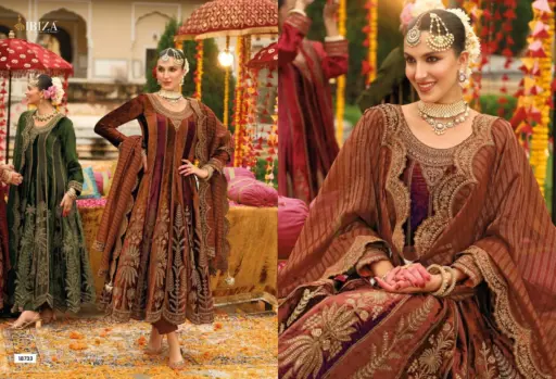 Ibiza Anarkali Vol 2 Viscose Velvet Embroidery Work Wholesale Winter Wear Suit Collection