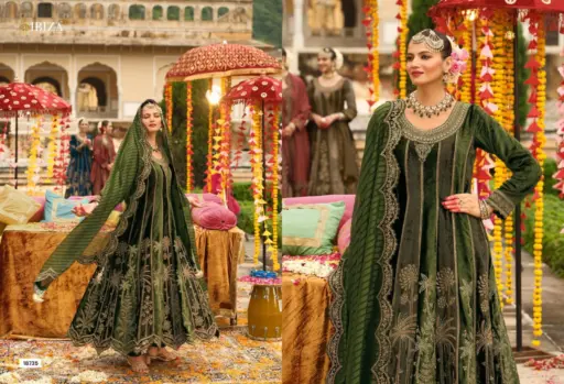 Ibiza Anarkali Vol 2 Viscose Velvet Embroidery Work Wholesale Winter Wear Suit Collection