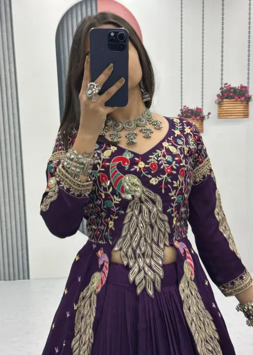 Rama Export 528 Pure Vichitra Wholesale Crop Top with Shrug Collection