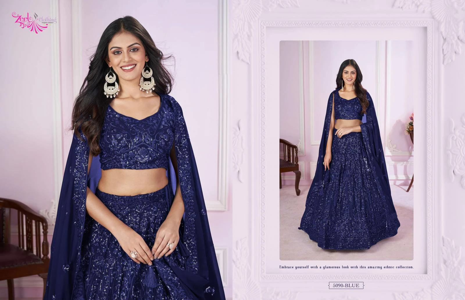 Zeel Vamika Georgette Thread Zari Embroidered Work Wholesale Lehenga Choli Collection