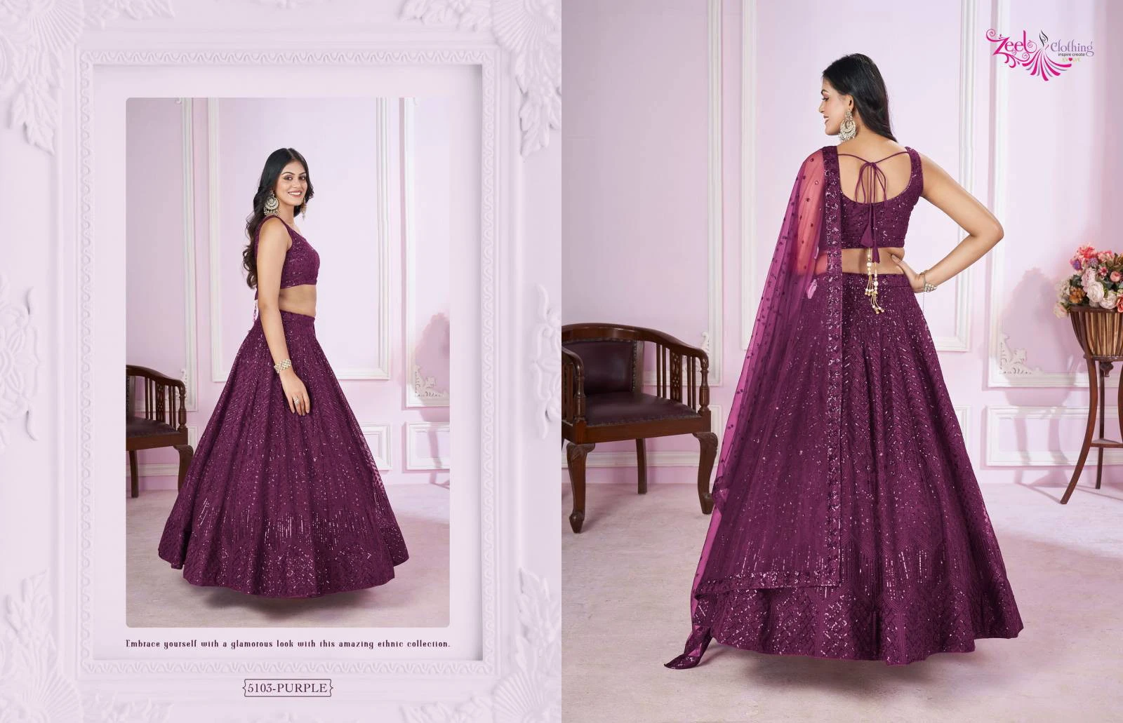 Zeel Vamika Georgette Thread Zari Embroidered Work Wholesale Lehenga Choli Collection
