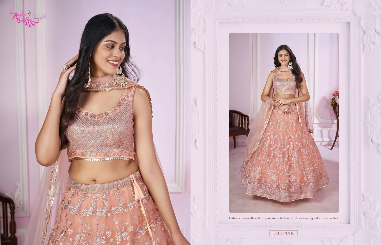 Zeel Vamika Georgette Thread Zari Embroidered Work Wholesale Lehenga Choli Collection