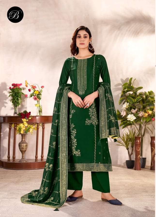 Belliza Designer Studio Motif Pashmina Designer Work Wholesale Winter Suit Collection