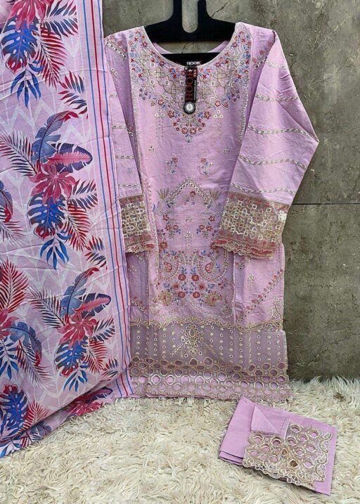 Hoor Tex Design No - Hf 159 A-C Imported Cotton Wholesale Pakistani Readymade Suit Collection