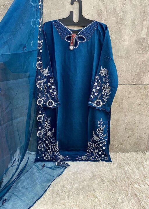 Hoor Tex Design No-Hf 196 A-C Cristal Viscous Wholesale Pakistani Readymade Suit Collection