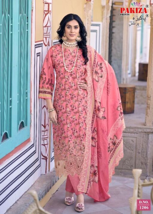 Pakiza Prints Faraz Nx Vol 12 Lawn Cotton Kashmiri Work Wholesale Suit Collection