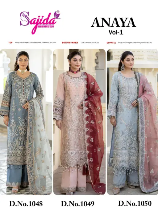 Sajida Designer Design No - 1048-1049-1050