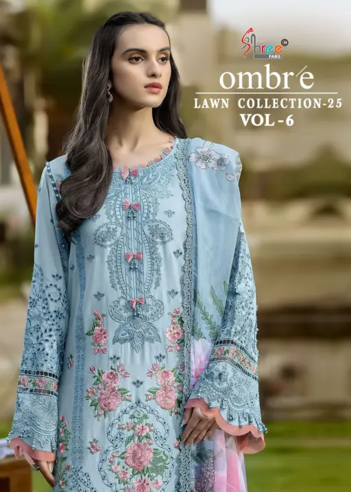 Shree Fab Ombre Lawn Collection 25 Vol 6