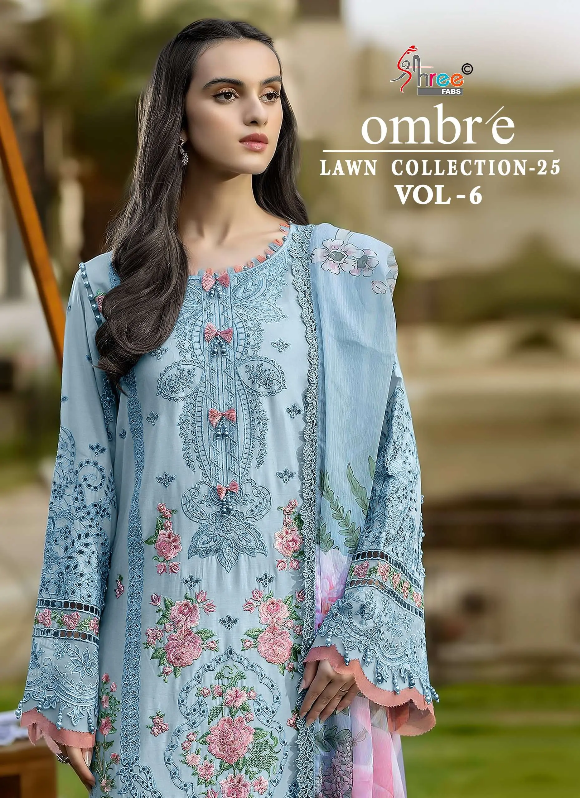 Shree Fab Ombre Lawn Collection 25 Vol 6