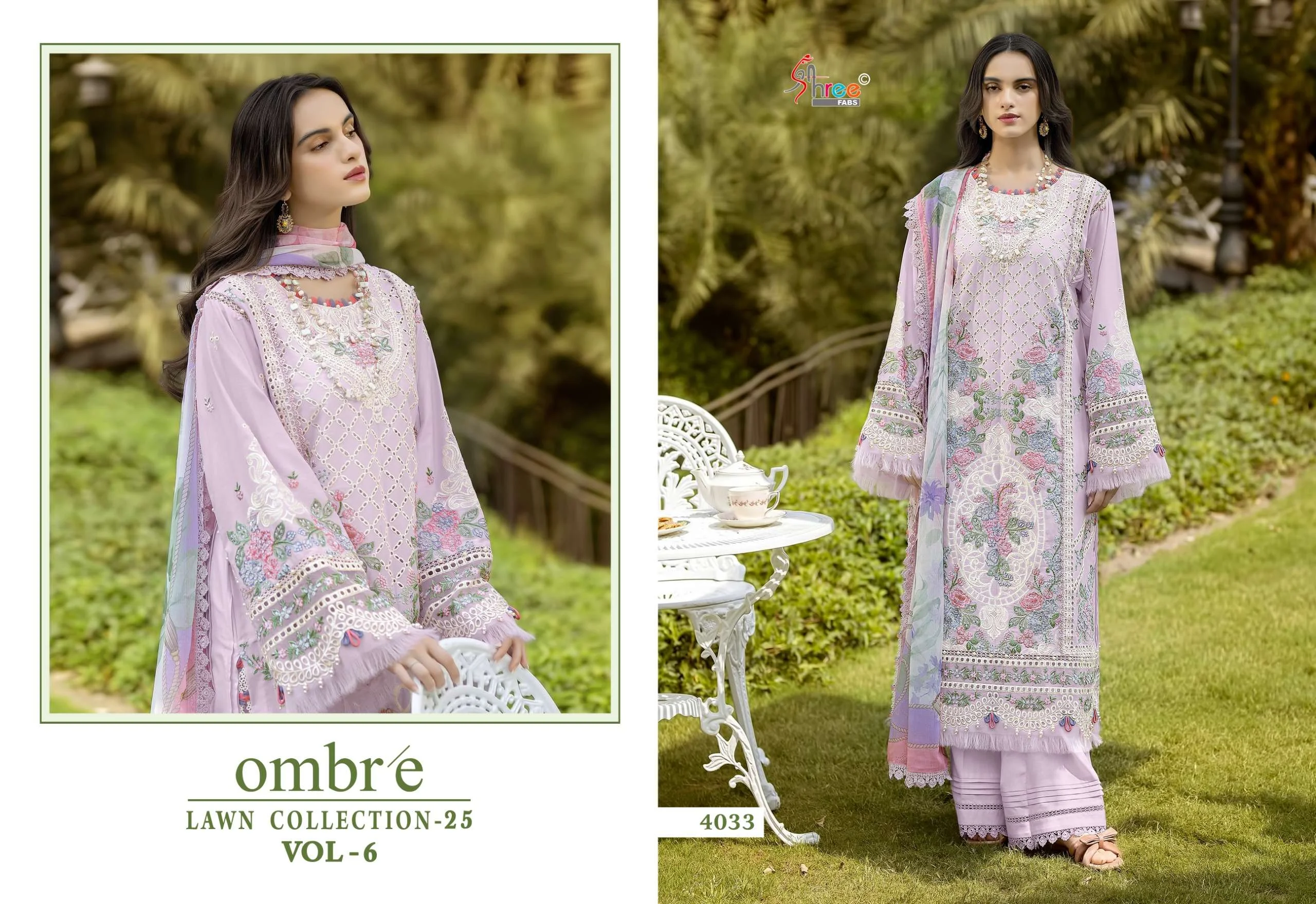 Shree Fab Ombre Lawn Collection 25 Vol 6