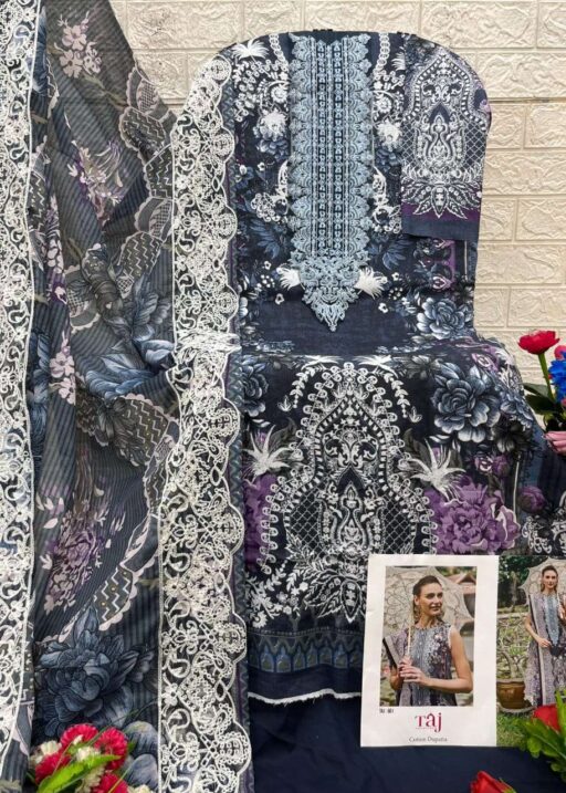 Taj Creations Design No-601-602 Pure Cotton Wholesale Pakistani Suit Collection