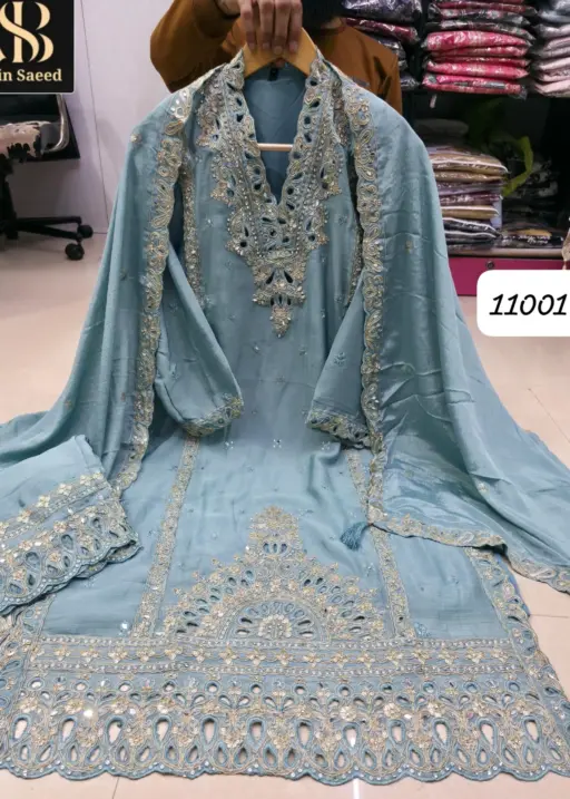 BIN SAEED 11001 Chinon Wholesale Readymade Pakistani Suit Collection