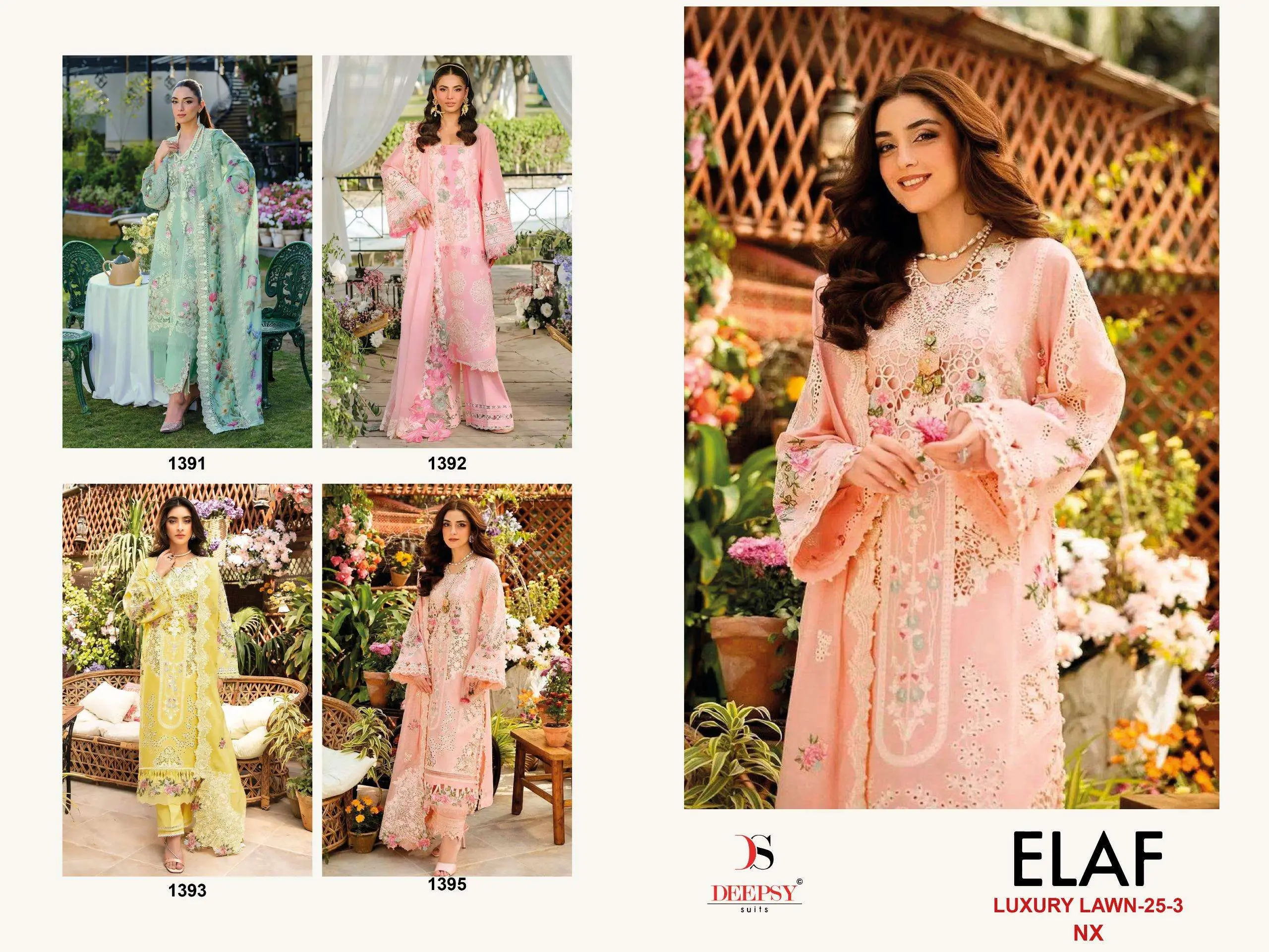Deepsy Suits Elaf Luxury Lawn 25 Vol 3 Nx