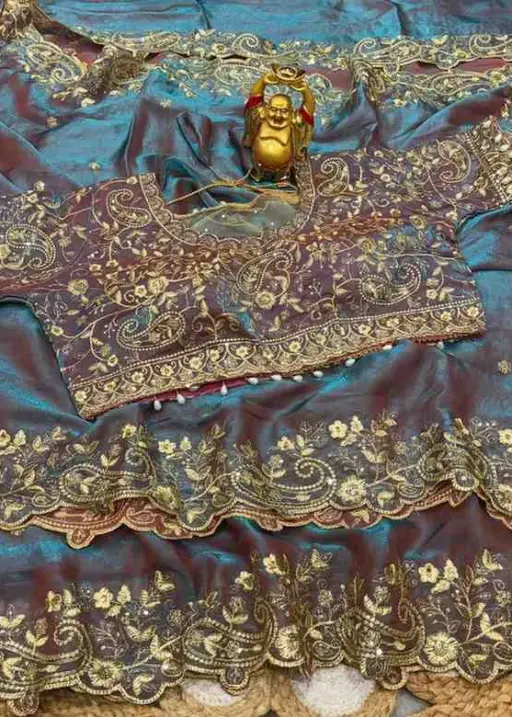 Kc 96 Space Silk Dual Shade Zari Worked Premium Saree Collection