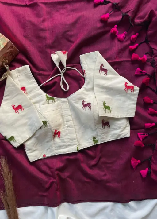 Khadi Work Vol 1 Cotton Saree with Designer Blouse