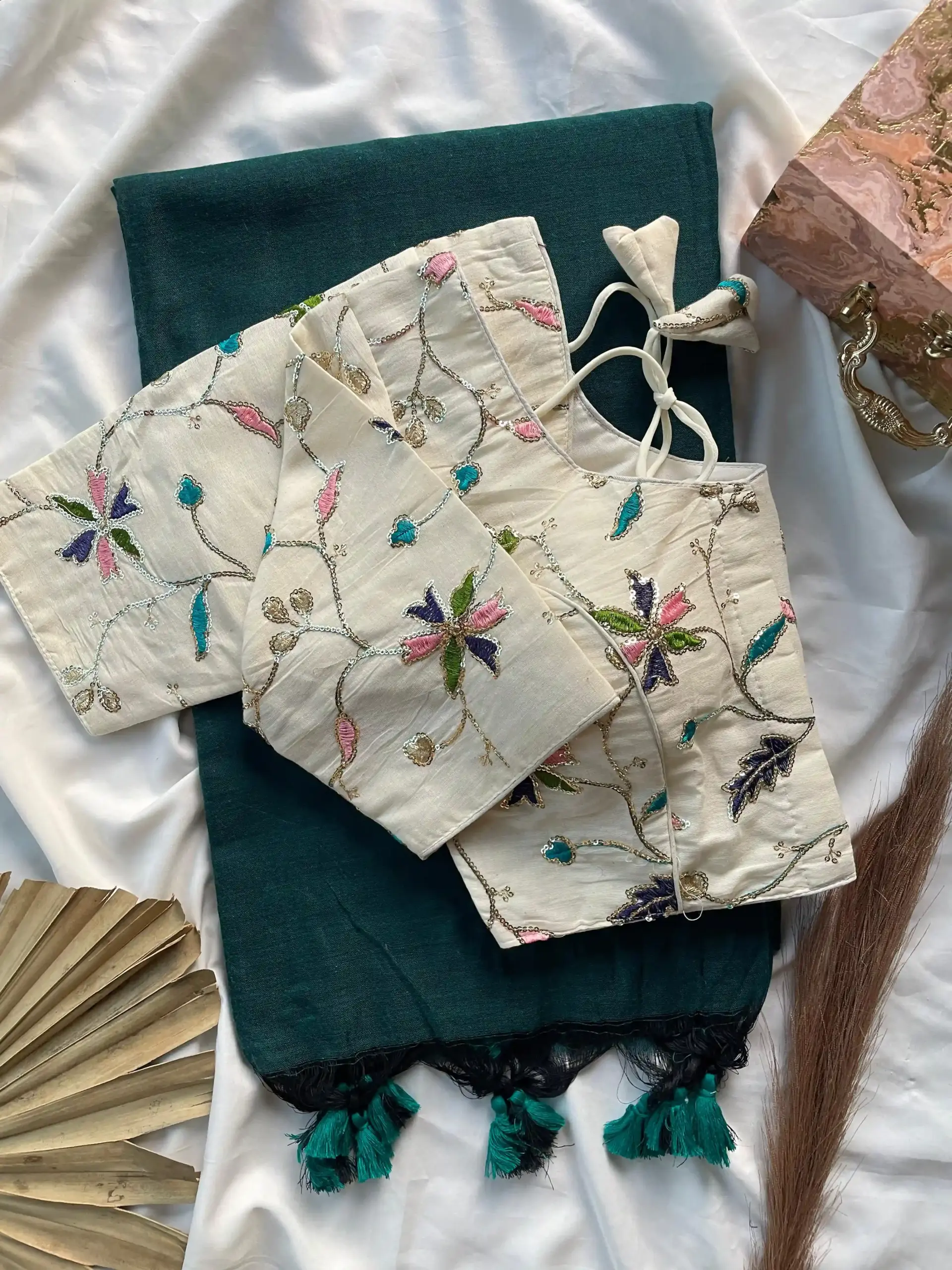 Khadi Work Vol 1 Cotton Saree with Designer Blouse