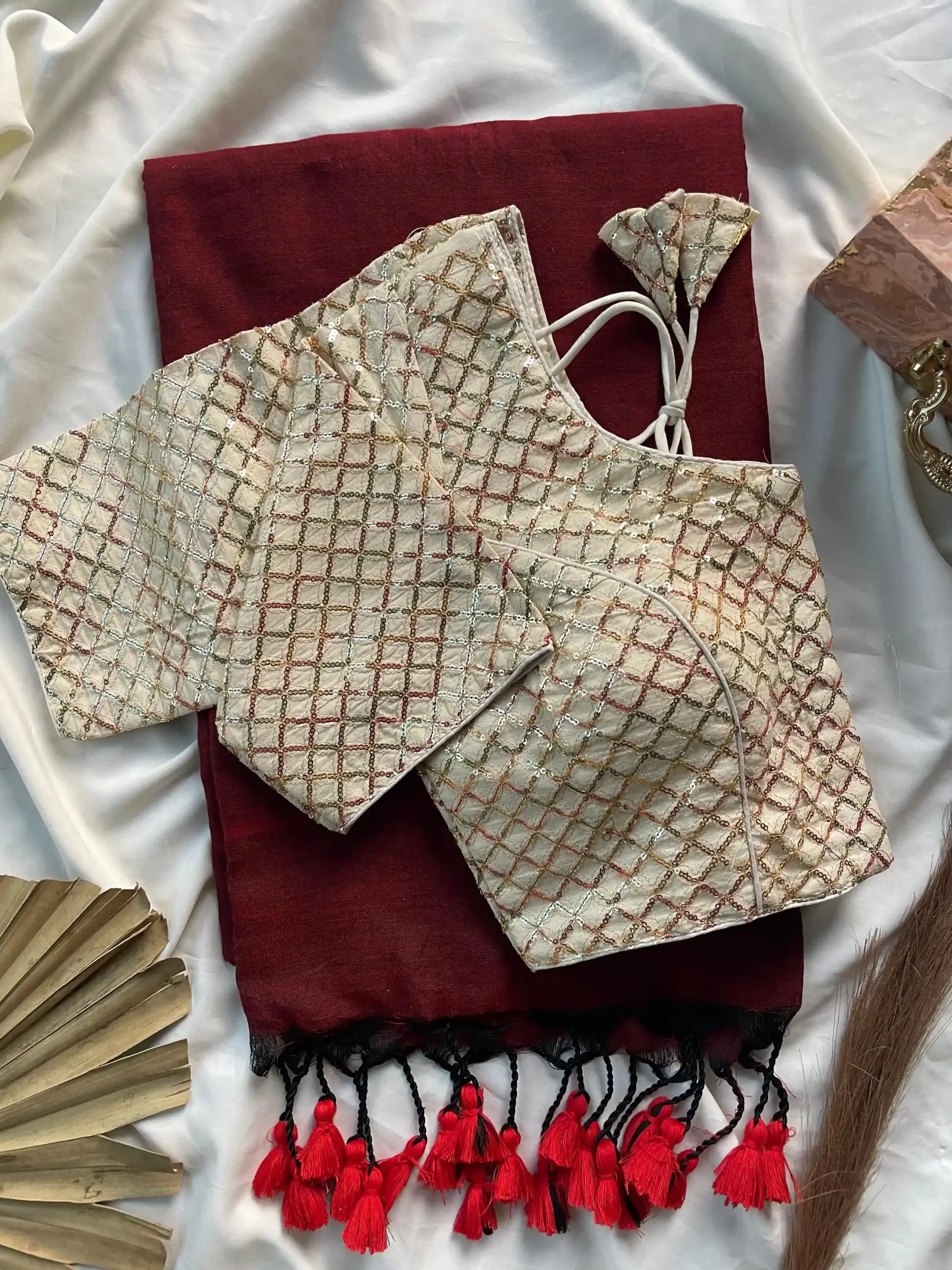 Khadi Work Vol 1 Cotton Saree with Designer Blouse