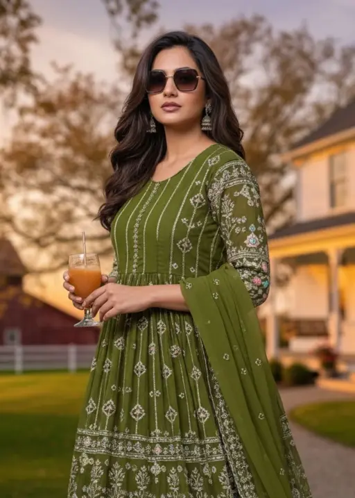 Rama Export Code-1414 Faux Georgette Wholesale Anarkali Gown Collection