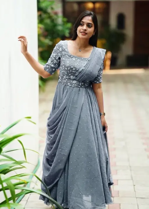 Rama Export Code 207-C Georgette Wholesale Gown with Dupatta & Belt Collection