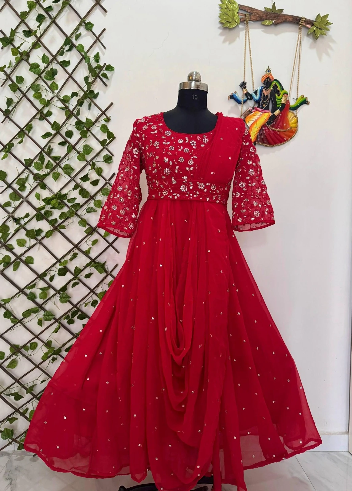 Rama Export Code 207-F Georgette Wholesale Gown with Dupatta & Belt Collection