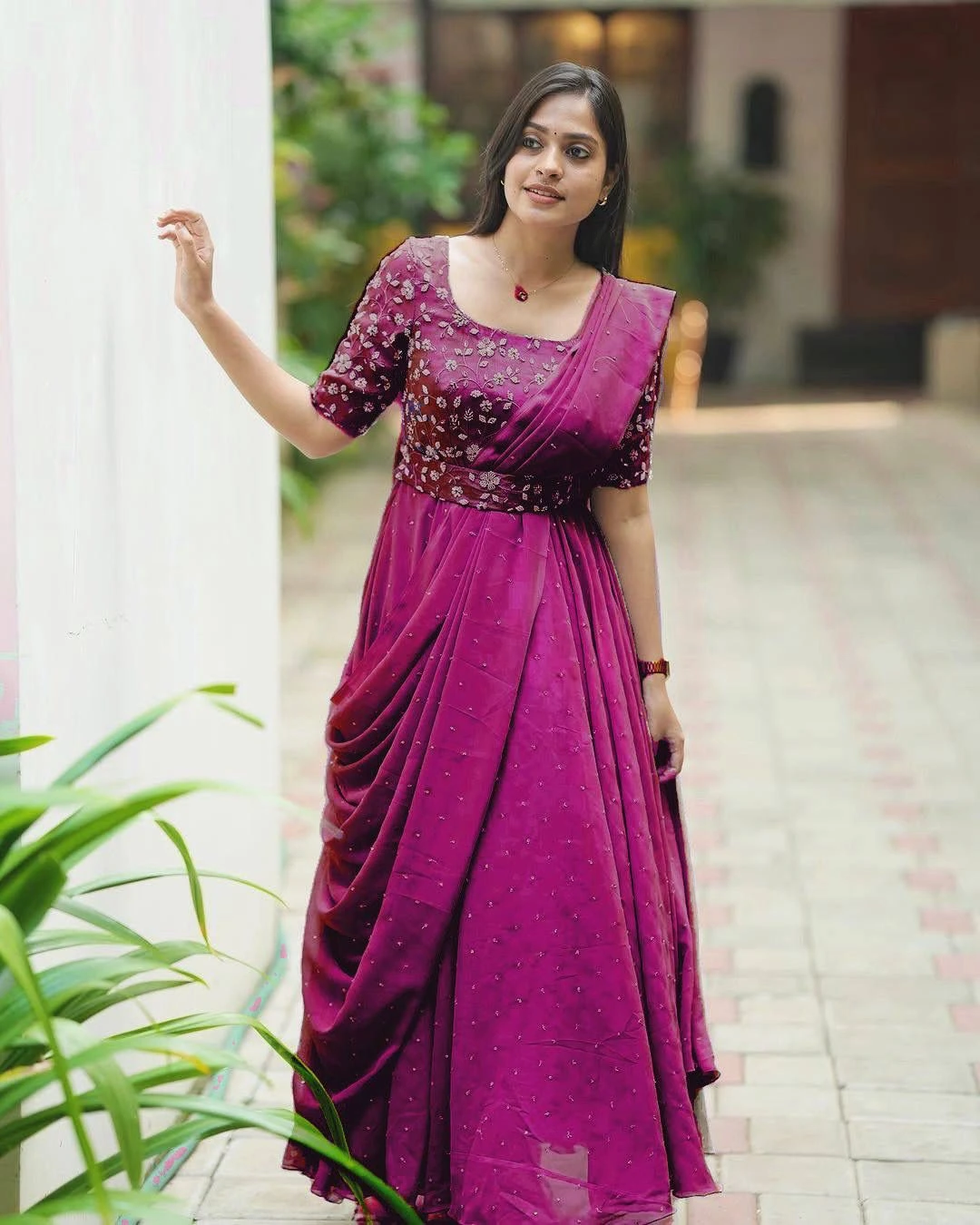 Rama Export Code 207-G Georgette Wholesale Gown with Dupatta & Belt Collection