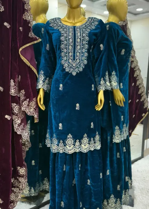 Rama Export SRK-5212 Heavy Viscose Velvet Wholesale Designer Readymade Suit Collection