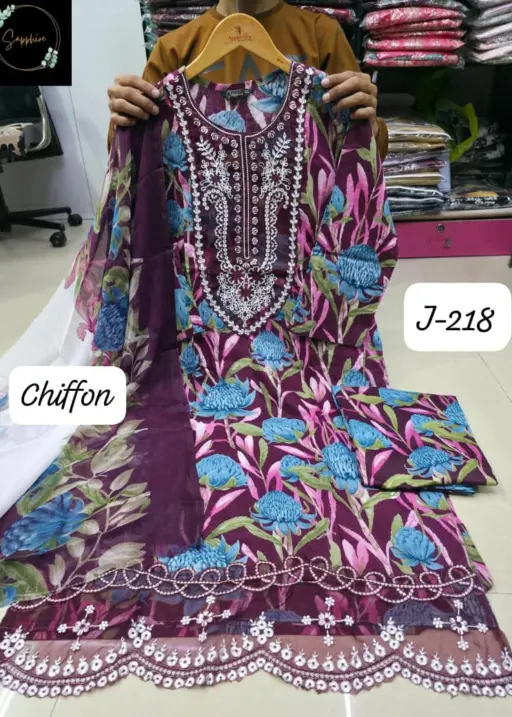 Sapphire Jasmin Vol-218 Pure Lawn Cotton Wholesale Readymade Pakistani Suit Collection