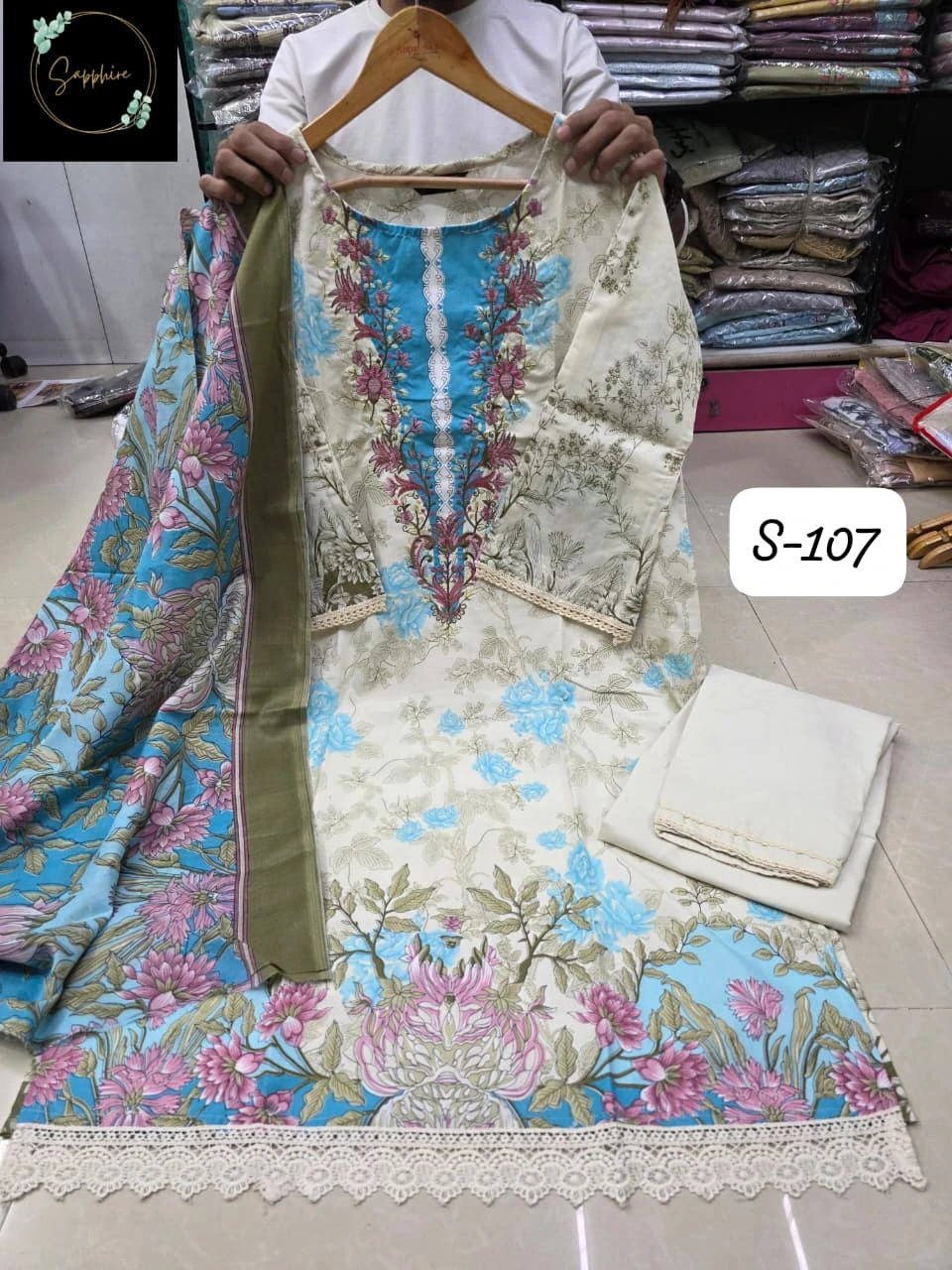 Sapphire S-107 Same Lawn Wholesale Readymade Pakistani Suit Collection