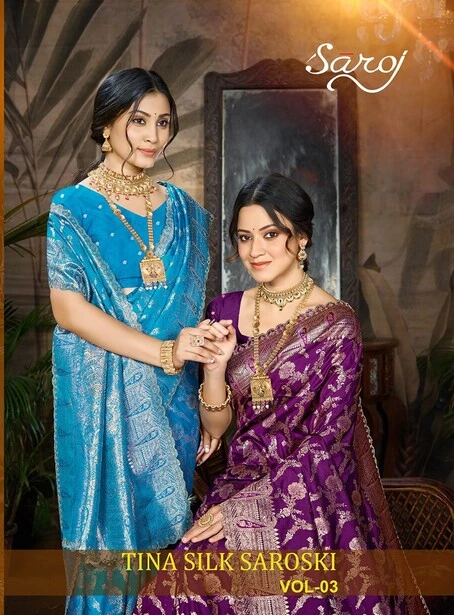 Saroj Tina Silk Saroski Vol 3 Silk Wedding Wear Fancy Saree Collection