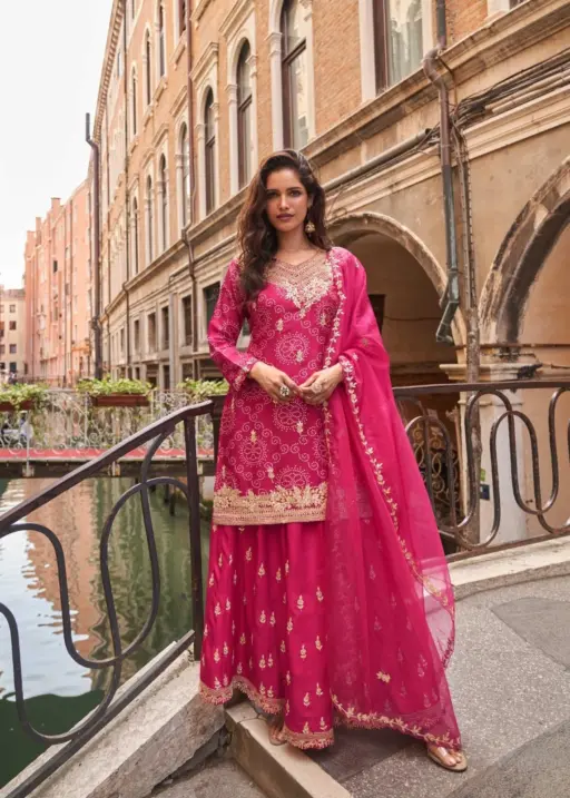 Sayuri Meena Nx Chinon Silk Embroidered Stylish Wholesale Designer Salwar Suit Collection
