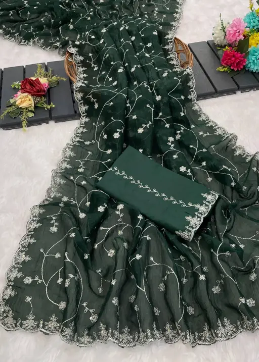 6330 Modal Jimmy Choo Embroidered Saree Collection