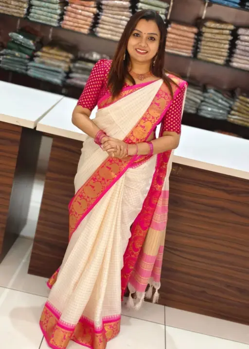 Aab Checks Peacock Vol 1 Silk Stylish Border Traditional Wear Saree Collection