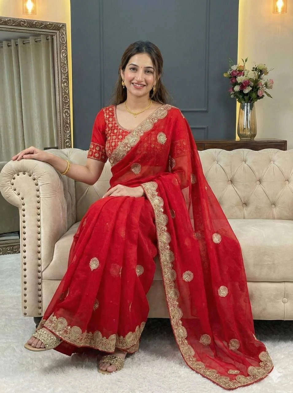 Bt 442 Beautiful Fandy Satin Silk Embroidered Saree Collection