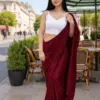 Delta White Blouse New Lycra Plain Fancy Saree Collection