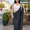 Delta White Blouse New Lycra Plain Fancy Saree Collection