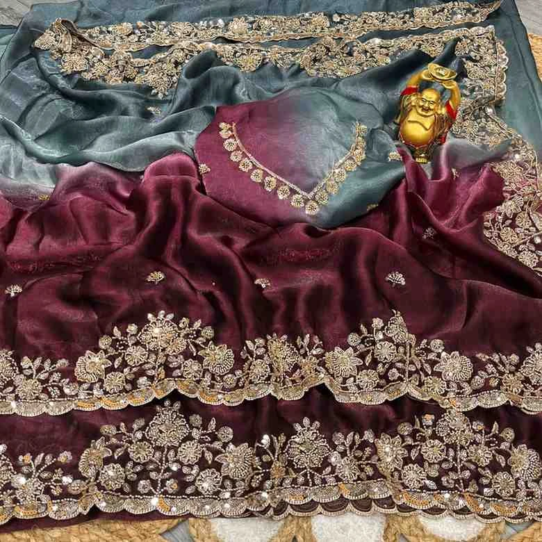 Ds 732 Space Silk Sequence Wedding Wear Saree Collection