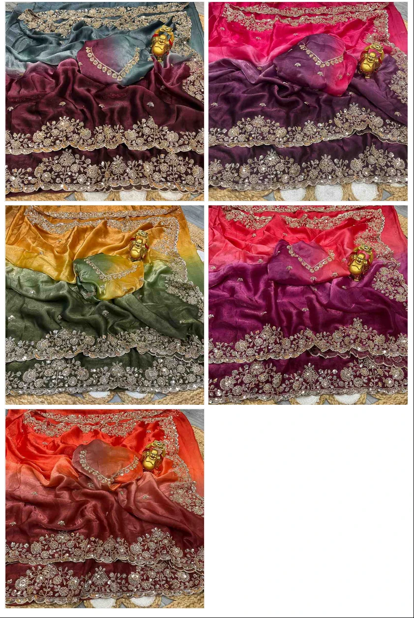 Ds 732 Space Silk Sequence Wedding Wear Saree Collection