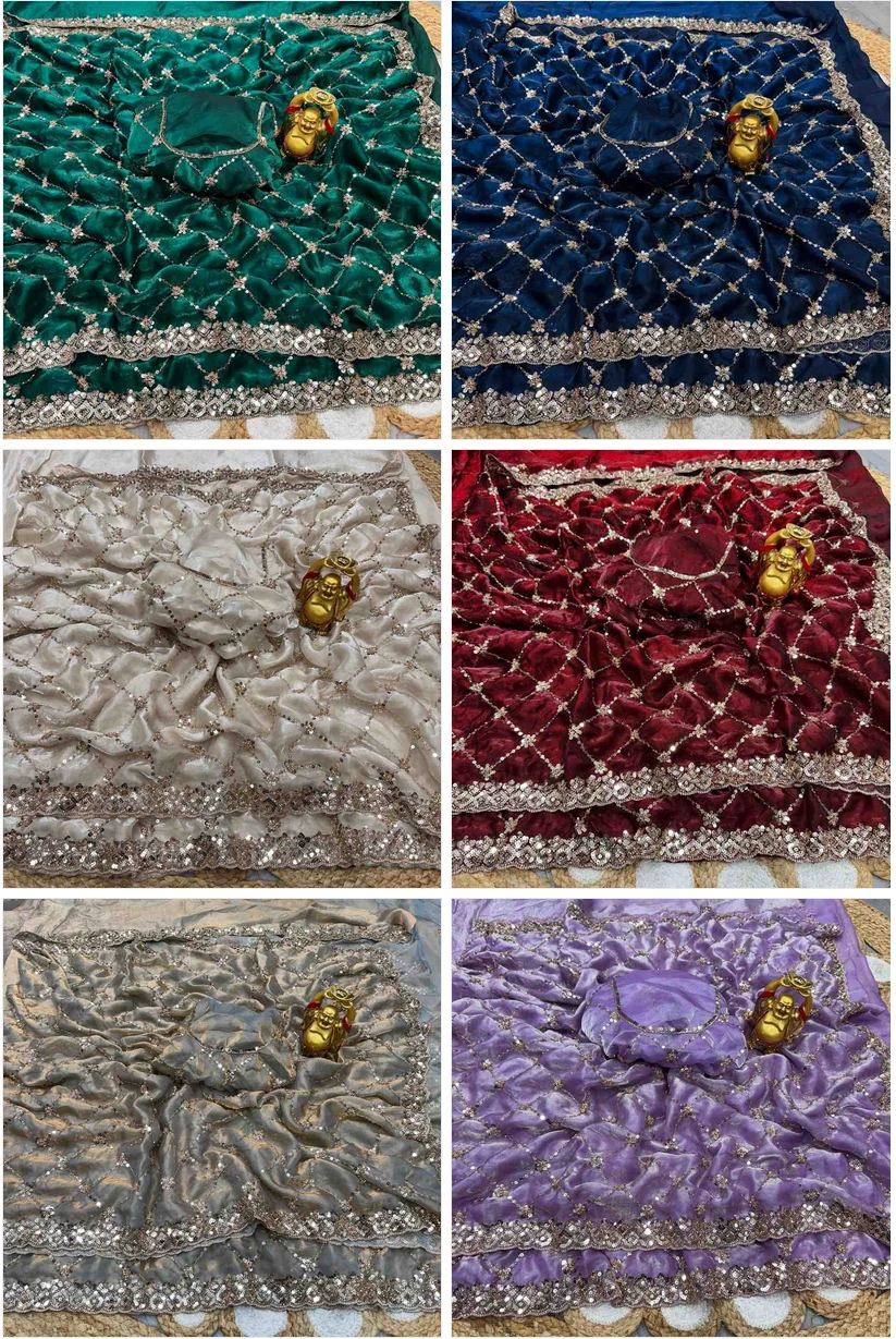 Ds 787 Pure Space Silk Handworked Party Wear Designer Saree Collection